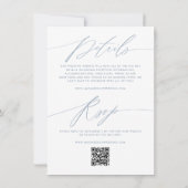 Dusty Blue minimalistische dubbelzijdige bruiloft Kaart (Achterkant)