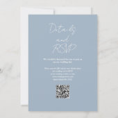 Dusty Blue Minimalistische Elegante QR Code Bruilo Kaart (Achterkant)