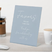 Dusty Blue minimalistische elegante script gunsten Reclamebord Met Voetstuk (Insitu)
