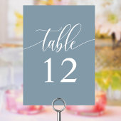 Dusty Blue minimalistische kalligrafie bruiloft Kaart