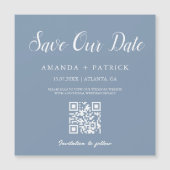 Dusty Blue minimalistische QR-code Sla de datummag (Voorkant)