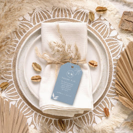 Dusty Blue minimalistische tak laat bruiloft gunst Cadeaulabel