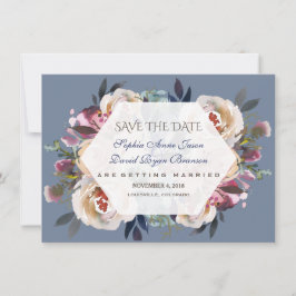 Dusty Blue Misty Roos Floral Save the Date