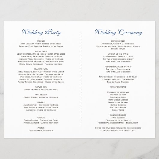 Dusty Blue Misty Roos Floral Wedding Programme Flyer (Achterkant)