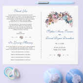 Dusty Blue Misty Roos Floral Wedding Programme Flyer (Enkel)