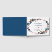 Dusty Blue Misty Roos krans bruiloft Gastenboek (Volledig)