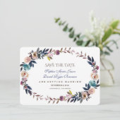 Dusty Blue Misty Roos, met de vermelding Save the Date (Staand voorkant)