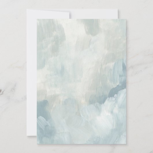Dusty Blue Modern Abstract Save the Date (Achterkant)