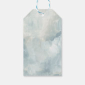 Dusty Blue Modern Abstracte penseelstreken Harteli Cadeaulabel (Achterkant)