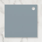 Dusty Blue Modern Arch Minimalist Baptisme Bedankjes Labels (Achterkant)