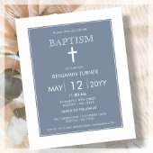 Dusty Blue | Modern Baptism Invitation