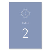 Dusty Blue Modern Bloemen Monogram Huwelijk Kaart (Voorkant)