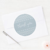 Dusty Blue Modern Boho Bedankt Ronde Sticker (Envelop)