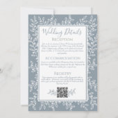 Dusty Blue Modern Boho Botanical Minimal Wedding Kaart (Achterkant)