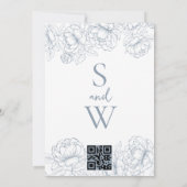 Dusty Blue Modern Boho Classic Minimalist Wedding Kaart (Achterkant)