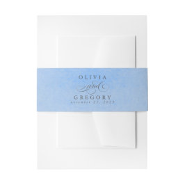 Dusty Blue Modern Boho Wedding Uitnodigingen Wikkel