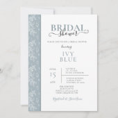 Dusty Blue, Modern Bridal Shower Invitation Kaart (Voorkant)
