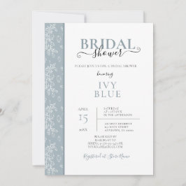 Dusty Blue, Modern Bridal Shower Invitation Kaart