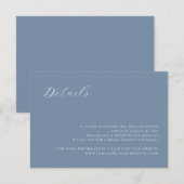Dusty Blue modern bruiloft - kaart met details (Voorkant / Achterkant)