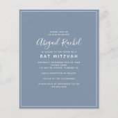Dusty Blue Modern Budget Bat Mitzvah (Voorkant)