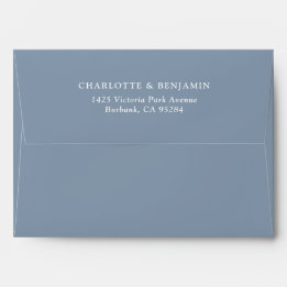 Dusty Blue Modern Custom Wedding 5.25x7.25 Envelop