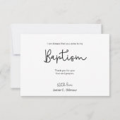 Dusty Blue Modern Doopsel Baby bedankkaart (Achterkant)