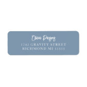 Dusty Blue Modern Elegant Hand Letterig script Etiket (Voorkant)