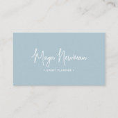 DUSTY BLUE Modern Elegant Minimal QR Code Creatief Visitekaartje (Voorkant)