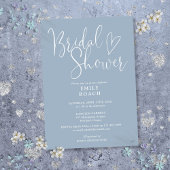 Dusty Blue Modern Elegant Script Vrijgezellenfeest Kaart