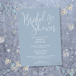 Dusty Blue Modern Elegant Script Vrijgezellenfeest Kaart