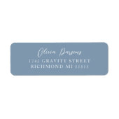 Dusty Blue Modern Elegant Scripted Label (Voorkant)
