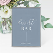 Dusty Blue Modern Elegant Trouwdessert Bar Sign