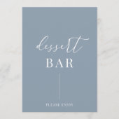 Dusty Blue Modern Elegant Trouwdessert Bar Sign (Voorkant)