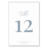 Dusty Blue Modern Elegant Trouwtafel Nummer Kaart (Voorkant)