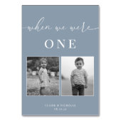 Dusty Blue Modern Elegant Wedding Age Tafelnummer (Voorkant)