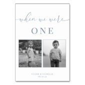 Dusty Blue Modern Elegant Wedding Age Tafelnummer (Voorkant)