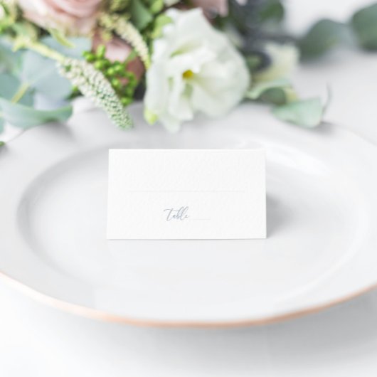 Dusty Blue Modern Elegant Wedding Blank Place Card Plaatskaartje