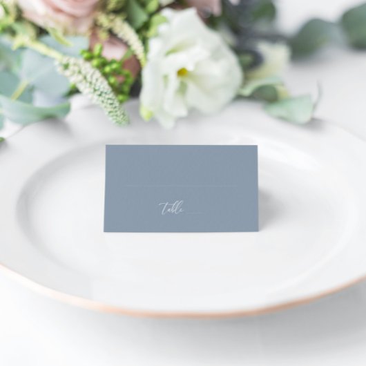 Dusty Blue Modern Elegant Wedding Blank Place Card Plaatskaartje