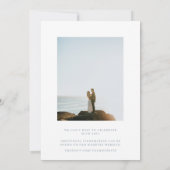 Dusty Blue Modern Elegant Wedding Bold Text&Photo Save The Date (Achterkant)