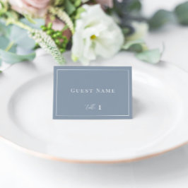 Dusty Blue Modern Elegant Wedding Escort Kaart