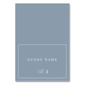 Dusty Blue Modern Elegant Wedding Escort Kaart (Voorkant)