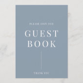 Dusty Blue Modern Elegant Wedding Guestbook Sign (Voorkant)