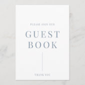 Dusty Blue Modern Elegant Wedding Guestbook Sign (Voorkant)