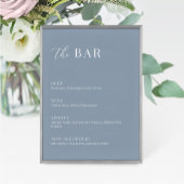 Dusty Blue Modern Elegant Wedding Het Bar Menu
