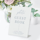 Dusty Blue Modern Elegant Wedding Photo Guestbook Reclamebord Met Voetstuk