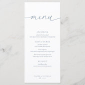 Dusty Blue Modern Elegant Wedding Receptie Menu (Voorkant)