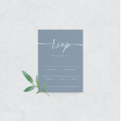 Dusty Blue Modern Elegant Wedding RSVP Card Kaartje