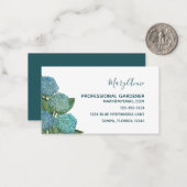 Dusty Blue Modern Floral Foliage Hydrangea Note Ca Notitiekaartje (Voorkant / Achterkant in situ)