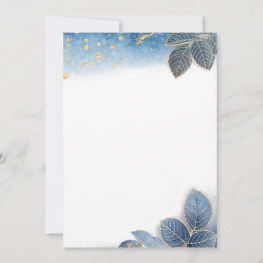 Dusty Blue Modern GraduPartij waterverf Kaart (Achterkant)