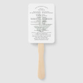 Dusty Blue Modern Greenery Outdoorbruiloft Handwaaier (Achterkant)